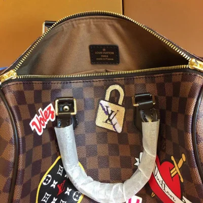 Сумка Louis Vuitton N40060 Speedy 30 Bandouliere Damier Ebene Canvas "Brown" фото № 10