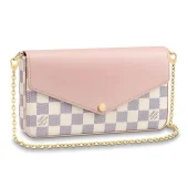 Клатч Louis Vuitton Pochette Felicie N60235 Damier Azur Canvas "White"