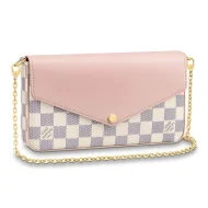 Клатч Louis Vuitton Pochette Felicie N60235 Damier Azur Canvas "White"
