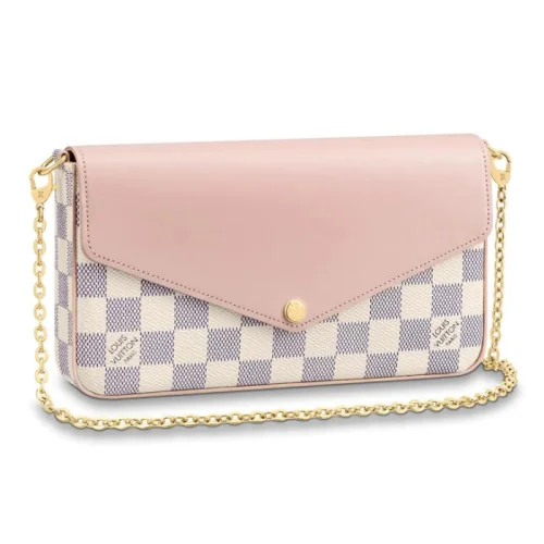 Клатч Louis Vuitton Pochette Felicie N60235 Damier Azur Canvas "White"