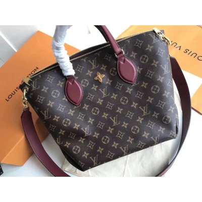 Сумка Louis Vuitton Flower Zipped Tote MM M44348 Monogram Canvas Bordeaux Red "Brown" фото № 2