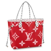 Сумка Louis Vuitton Neverfull MM M44567 Monogram Coated Canvas Pink "Red"