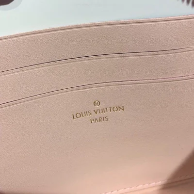 Клатч Louis Vuitton Pochette Double Zip N60254 Damier Ebene Canvas Rose Ballerine Pink "Brown" фото № 8