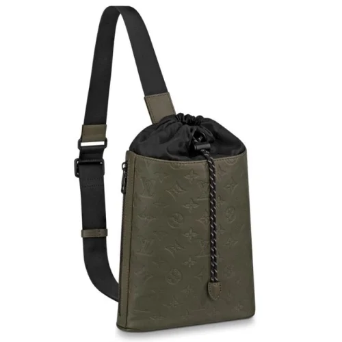 Сумка Louis Vuitton Chalk Sling Bag M44634 Monogram Shadow Leather Khaki "Green"