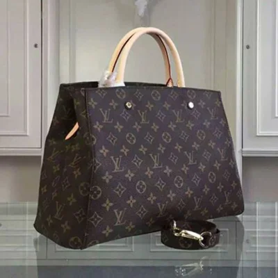 Сумка Louis Vuitton M41067 Montaigne GM Tote Bag Monogram Canvas "Brown" фото № 3