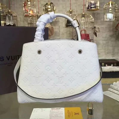 Сумка Louis Vuitton M41698 Montaigne MM Tote Bag Monogram Empreinte Leather "White" фото № 4