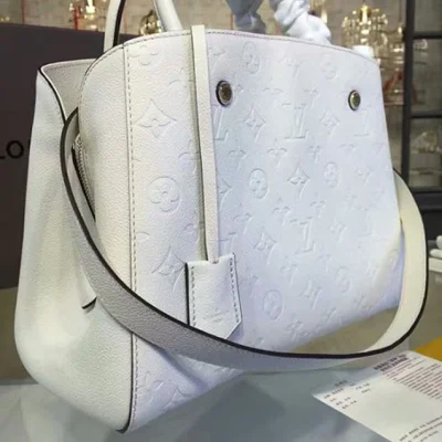 Сумка Louis Vuitton M41698 Montaigne MM Tote Bag Monogram Empreinte Leather "White" фото № 5