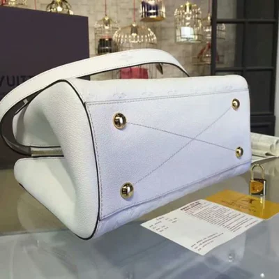 Сумка Louis Vuitton M41698 Montaigne MM Tote Bag Monogram Empreinte Leather "White" фото № 6