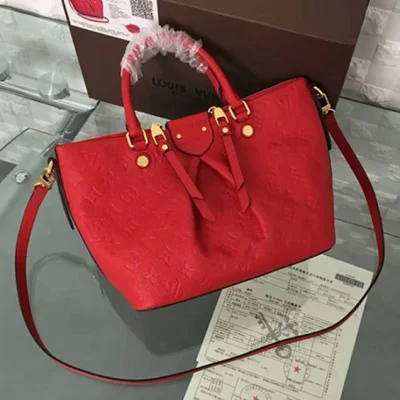 Сумка Louis Vuitton M50638 Mazarine PM Tote Bag Monogram Empreinte Leather "Red" фото № 3