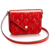Сумка Louis Vuitton M90282 Mini Sac Lucie Crossbody Bag Monogram Vernis "Red"