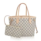 Сумка Louis Vuitton N41362 Neverfull PM Shoulder Bag Damier Azur Canvas "White"