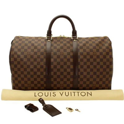 Сумка Louis Vuitton N41427 Keepall 50 Duffel Bag Damier Ebene Canvas "Brown" фото № 7