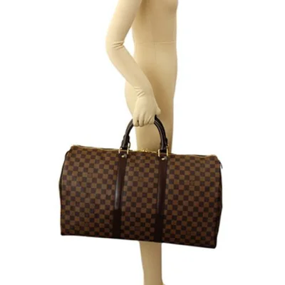 Сумка Louis Vuitton N41427 Keepall 50 Duffel Bag Damier Ebene Canvas "Brown" фото № 8