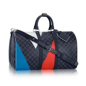 Сумка Louis Vuitton N41617 Keepall Bandouliere 45 Duffel Bag Damier Cobalt Canvas "Navy Blue"