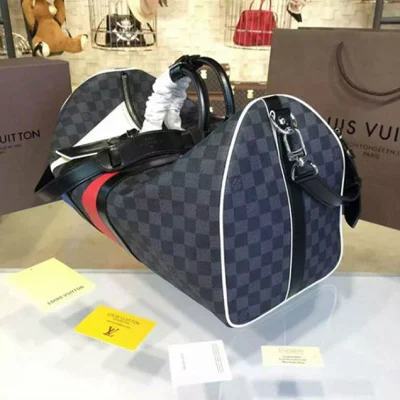 Сумка Louis Vuitton N41617 Keepall Bandouliere 45 Duffel Bag Damier Cobalt Canvas "Navy Blue" фото № 4