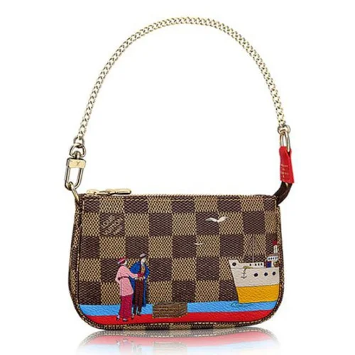 Сумка Louis Vuitton N41667 Mini Pochette Accessoires Damier Ebene Canvas "Brown"