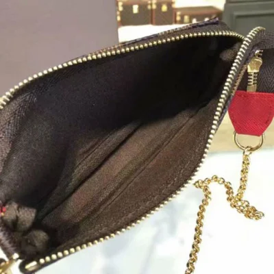 Сумка Louis Vuitton N41667 Mini Pochette Accessoires Damier Ebene Canvas "Brown" фото № 10