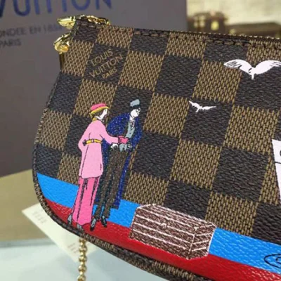 Сумка Louis Vuitton N41667 Mini Pochette Accessoires Damier Ebene Canvas "Brown" фото № 6