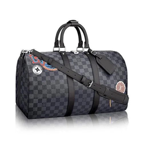 Сумка Louis Vuitton Keepall 45 Bandouliere N41057 Damier Graphite Stickers "Graphite"