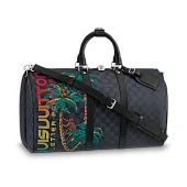 Сумка Louis Vuitton Damier Cobalt Canvas Keepall Bandouliere 45 N50002 "Navy Blue"