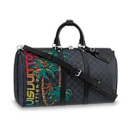 Сумка Louis Vuitton Damier Cobalt Canvas Keepall Bandouliere 45 N50002 "Navy Blue"