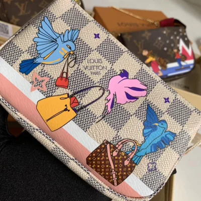 Сумка Louis Vuitton Mini Pochette Accessoires N64451 Damier Azur Canvas "White" фото № 4