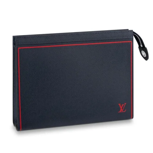 Клатч Louis Vuitton Pochette Voyage M63394 Taiga Leather Bleu Marine "Navy Blue"
