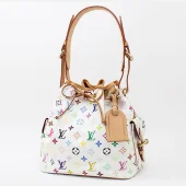 Сумка Louis Vuitton Petit Noe M42229 Monogram Multicolore Blanc "White"