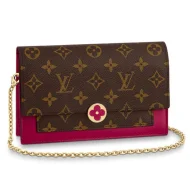 Сумка Louis Vuitton Flore Chain Wallet M67404 Monogram Canvas Fuchsia "Brown"
