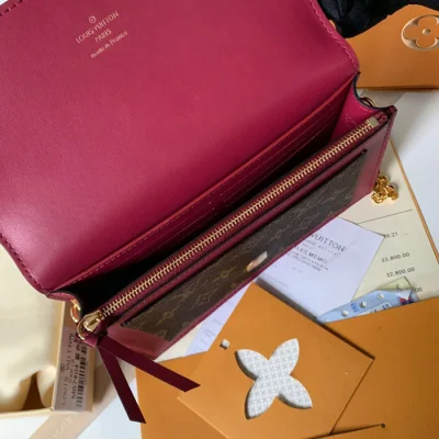 Сумка Louis Vuitton Flore Chain Wallet M67404 Monogram Canvas Fuchsia "Brown" фото № 9