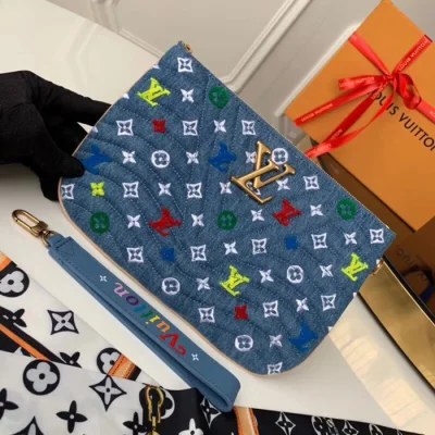 Клатч Louis Vuitton New Wave Zip Pochette M67538 "Denim Blue" фото № 3