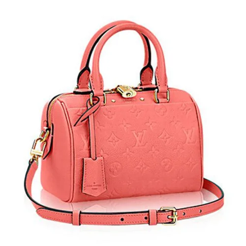 Сумка Louis Vuitton M42398 Speedy Bandouliere 20 Tote Bag Monogram Empreinte Leather "Peach"