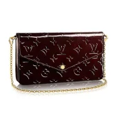 Сумка Louis Vuitton M61267 Pochette Felicie Crossbody Bag Monogram Vernis "Chocolate"
