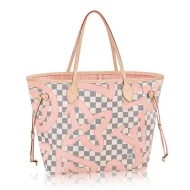 Сумка Louis Vuitton N41050 Neverfull MM Shoulder Bag Damier Azur Canvas "White"