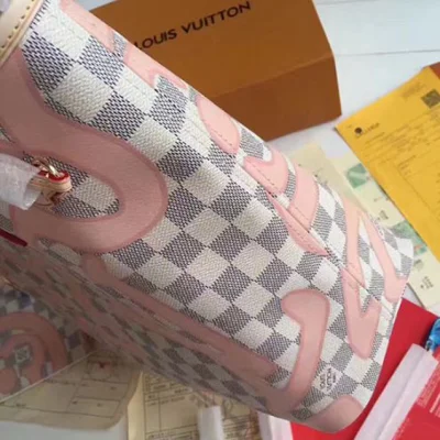 Сумка Louis Vuitton N41050 Neverfull MM Shoulder Bag Damier Azur Canvas "White" фото № 5