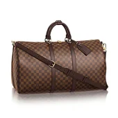 Сумка Louis Vuitton N41414 Keepall Bandouliere 55 Duffel Bag Damier Ebene Canvas "Brown"