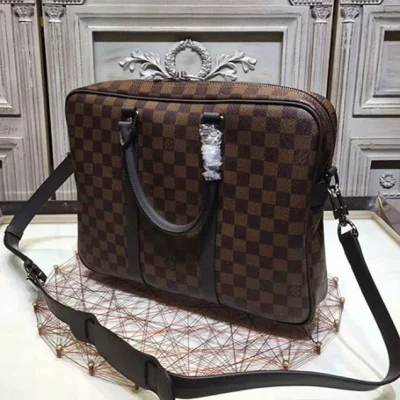 Портфель Louis Vuitton N41466 Porte-Documents Voyage PM Briefcase Damier Ebene Canvas "Brown" фото № 3