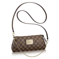 Сумка Louis Vuitton N55213 Eva Clutch Damier Ebene Canvas "Brown"