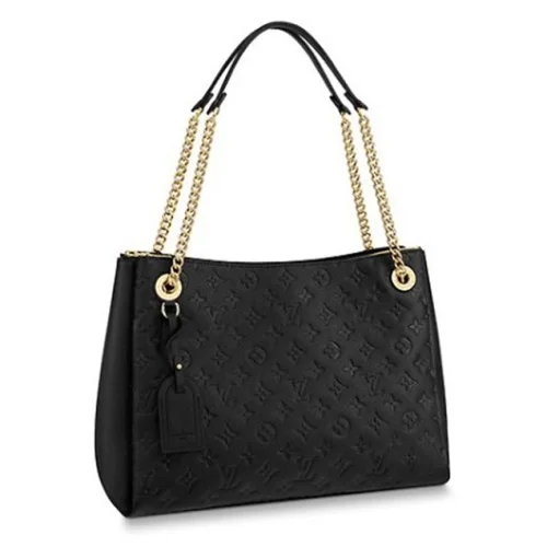 Сумка Louis Vuitton Surene MM Chain Tote Handbag Monogram Empreinte Canvas Fall Winter 2018 Collection M43758 Noir "Black"