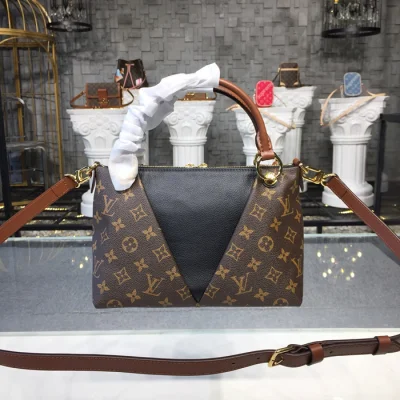Сумка Louis Vuitton V Tote BB M43976 Monogram Canvas Black "Brown" фото № 4