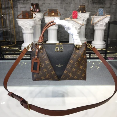 Сумка Louis Vuitton V Tote BB M43976 Monogram Canvas Black "Brown" фото № 2