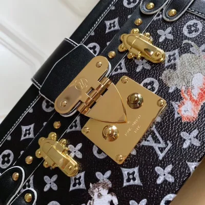 Сумка Louis Vuitton Petite Malle M44437 Monogram Canvas And White "Black" фото № 8