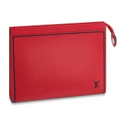 Клатч Louis Vuitton Pochette Voyage M63397 Taiga Leather "Red"