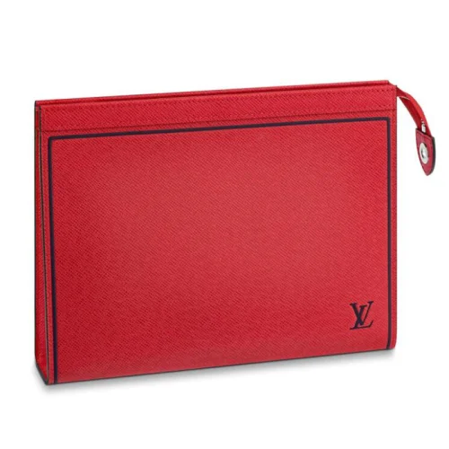 Клатч Louis Vuitton Pochette Voyage M63397 Taiga Leather "Red"