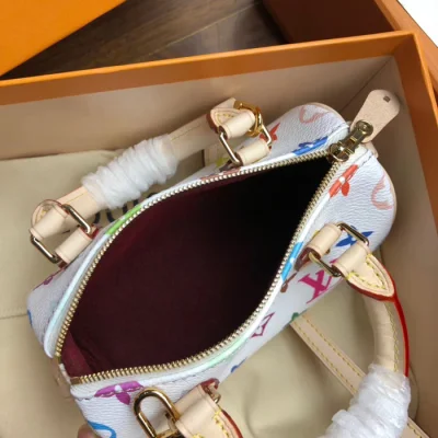 Сумка Louis Vuitton Mini Speedy M92645 Monogram Multicolore Blanc "White" фото № 9