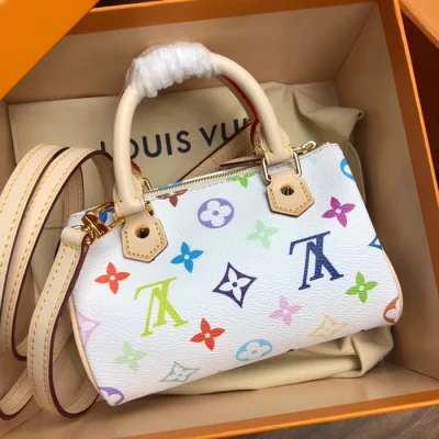 Сумка Louis Vuitton Mini Speedy M92645 Monogram Multicolore Blanc "White" фото № 3