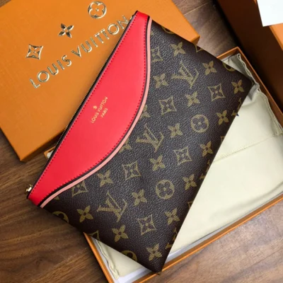 Клатч Louis Vuitton Pochette Tuileries M63903 Monogram Canvas Kabuki Red "Brown" фото № 4