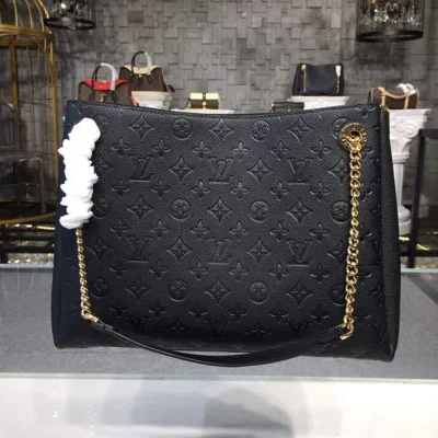 Сумка Louis Vuitton Surene MM Chain Tote Handbag Monogram Empreinte Canvas Fall Winter 2018 Collection M43758 Noir "Black" фото № 7