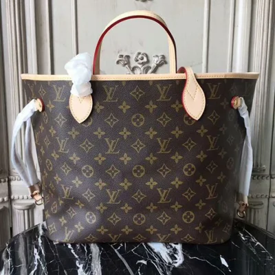 Сумка Louis Vuitton M40995 Neverfull MM Shoulder Bag Monogram Canvas "Brown" фото № 4