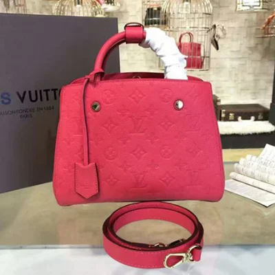Сумка Louis Vuitton M50038 Montaigne BB Tote Bag Monogram Empreinte Leather "Red" фото № 2
